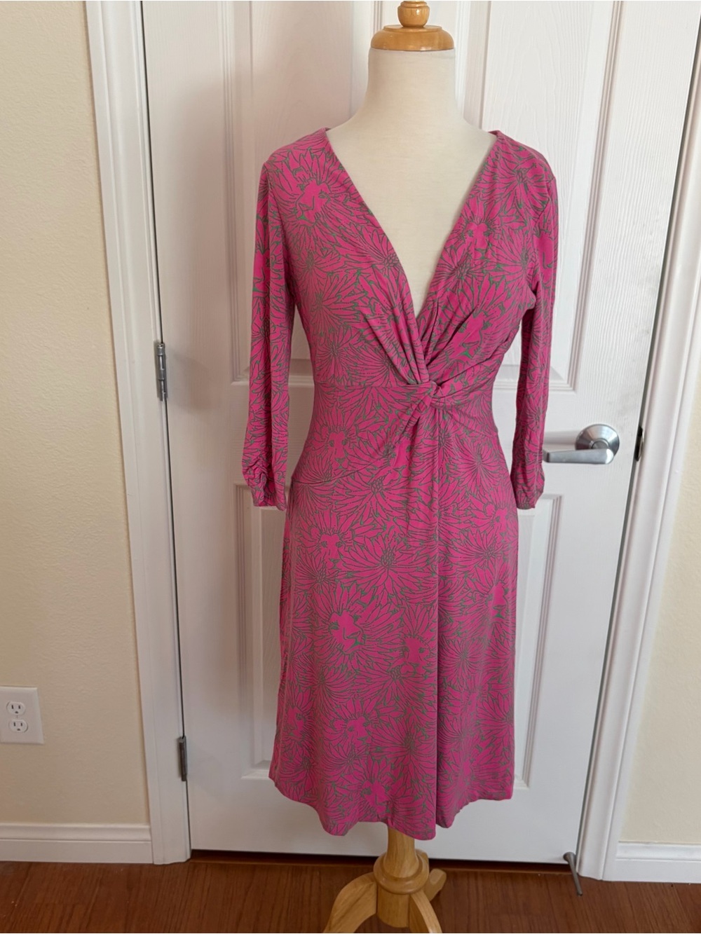 LILLY PULITZER Women’s Pink Floral Knot-Front Dress